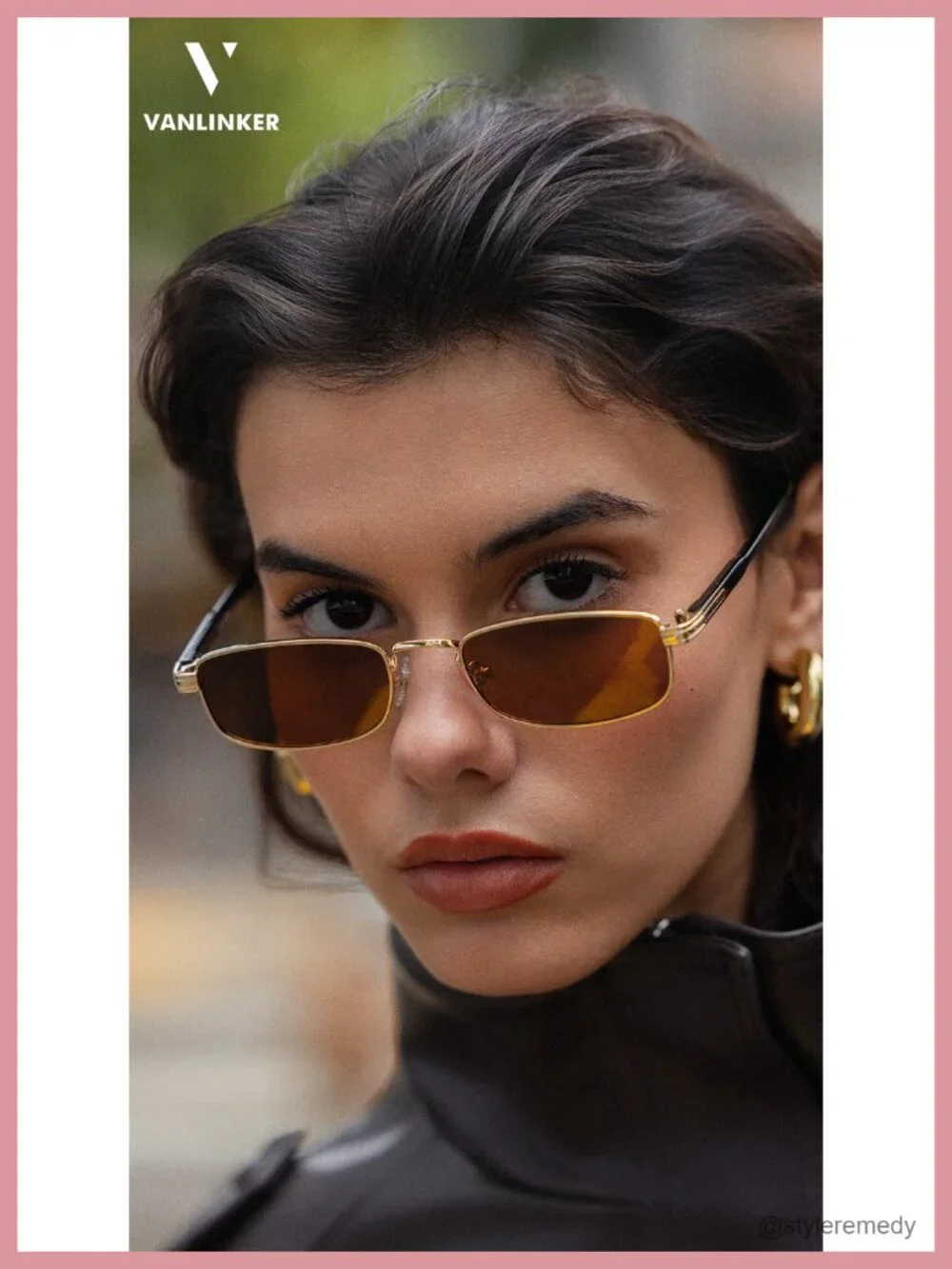 Sleek Minimalist Rectangular Polarized Sunglasses for Women Men 90s Y2k Thin